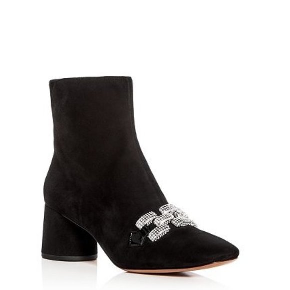 Marc Jacobs Shoes - 🎁 MARC JACOBS Embellished Chain Suede Block Heel Booties